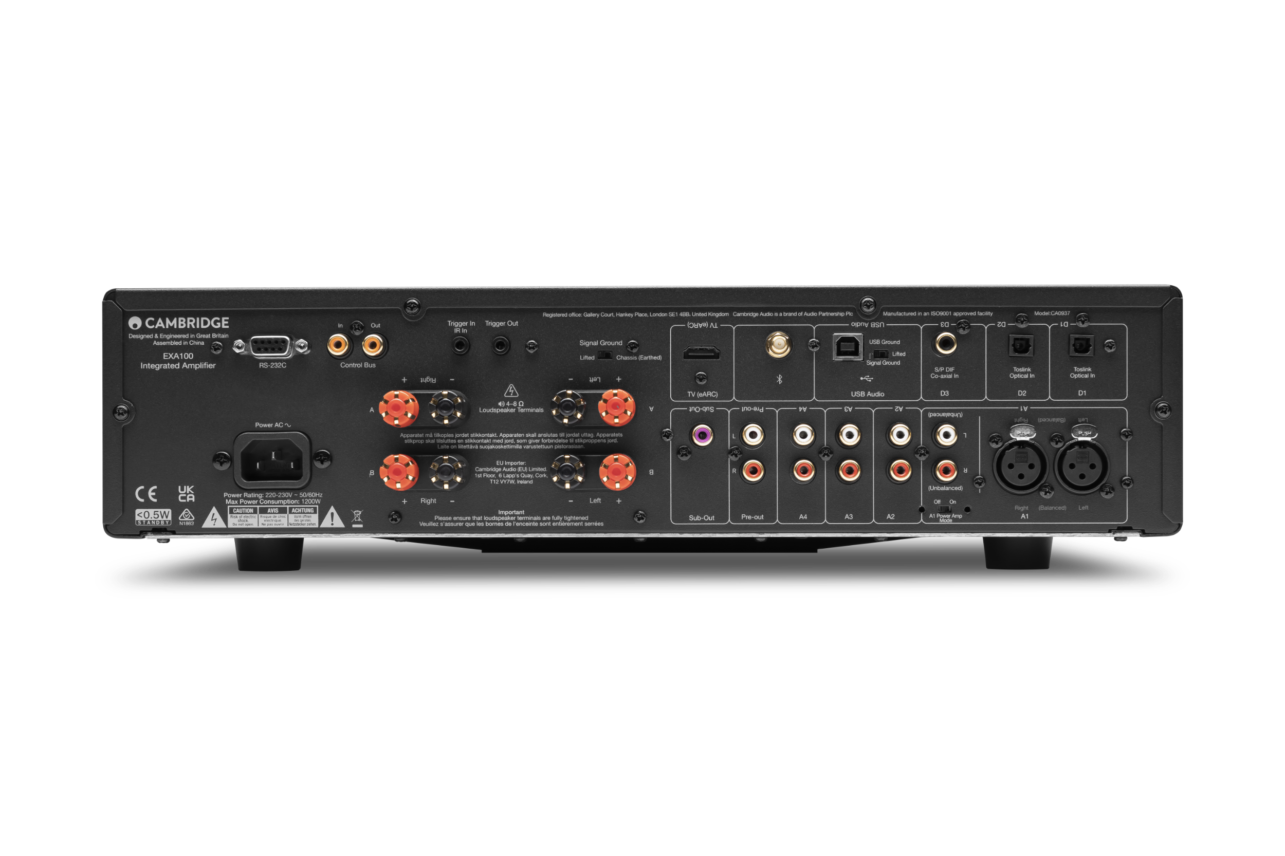 Cambridge Audio EXA 100 achterkant Cambridge Audio EXA 100 Achterkant