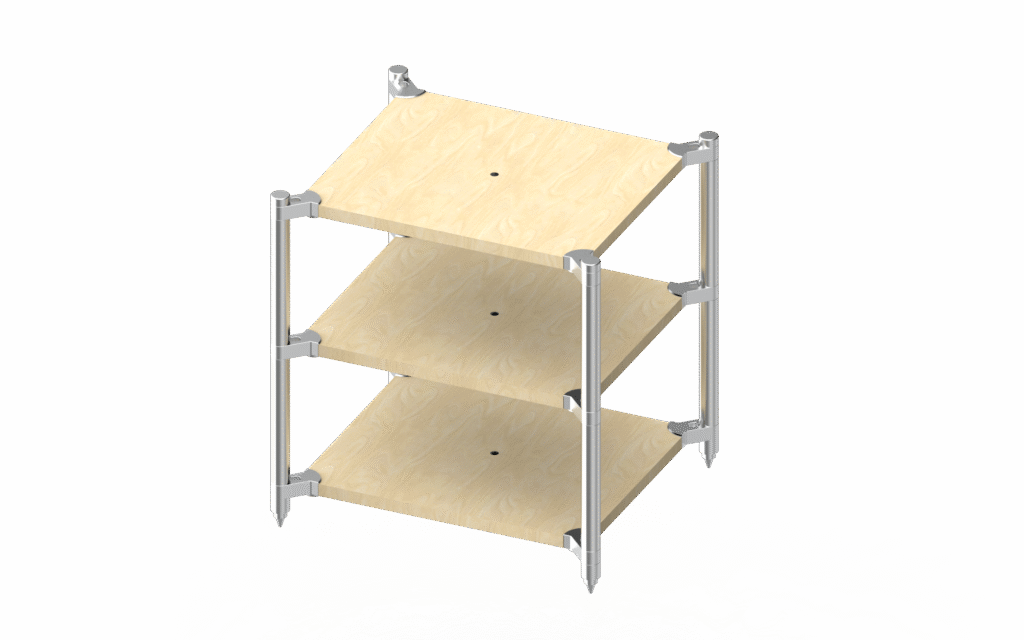 Skyanalog R25 3 lagen Skyanalog R25 audiorack met drie houten legplanken